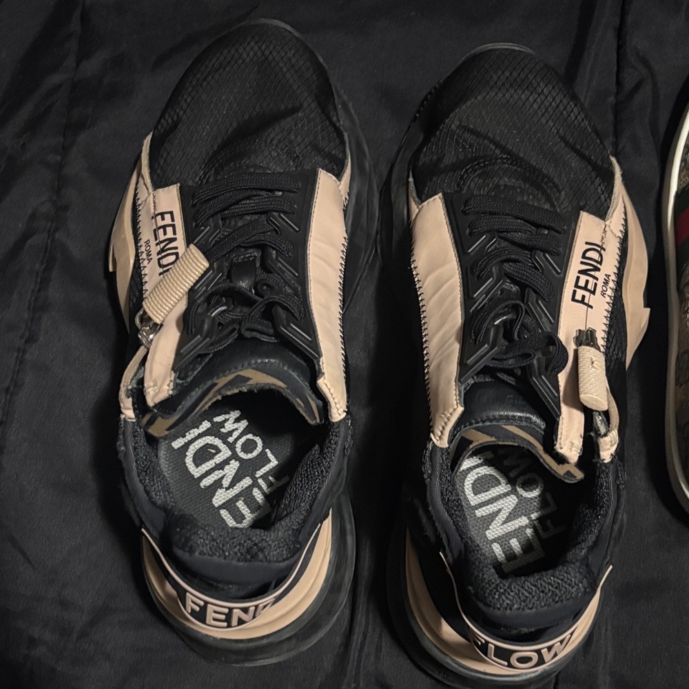 Fendi Black and Tan Athletic Shoes